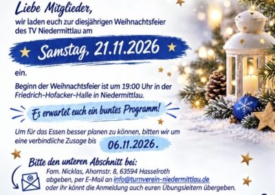Einladung für die Weihnachtsfeier 2026