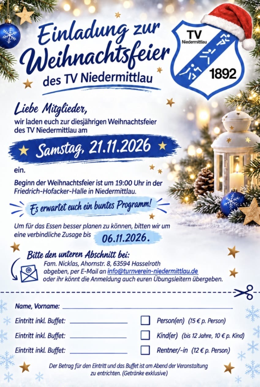 Einladung für die Weihnachtsfeier 2026